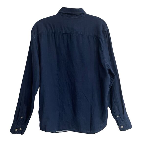 Banana Republic Shirt Men Size Medium Blue Untucked Slim Fit Cotton Preppy - Picture 2 of 6